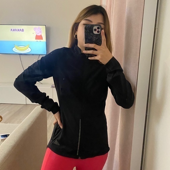 Adidas black solar running jacket XS - Picture 1 of 7